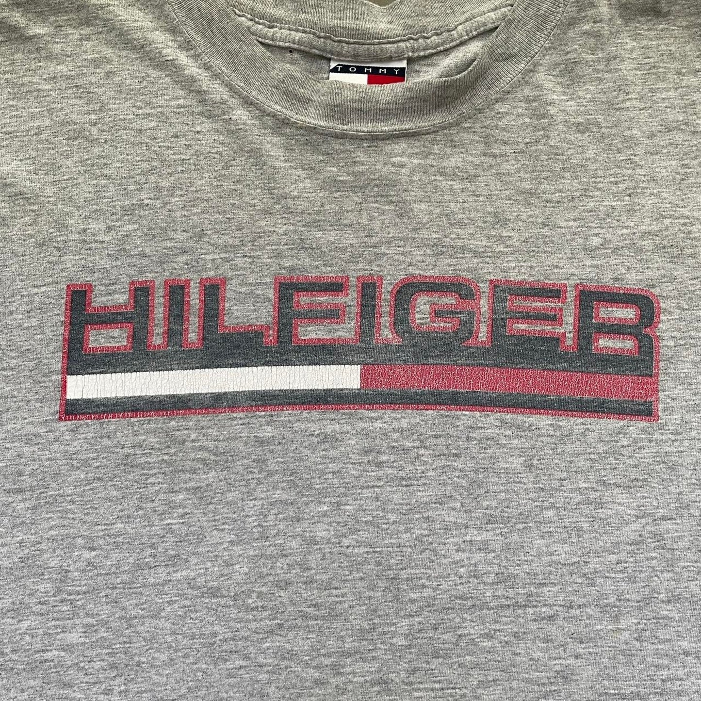 Vintage Tommy Hilfiger Grey Spell-out Logo T-shirt