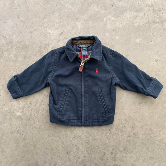 Kids Vintage Polo Ralph Lauren Navy Harrington Jacket