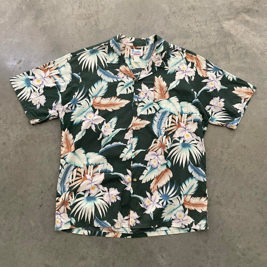 Vintage Hawaii Black Floral Hawaiian Shirt