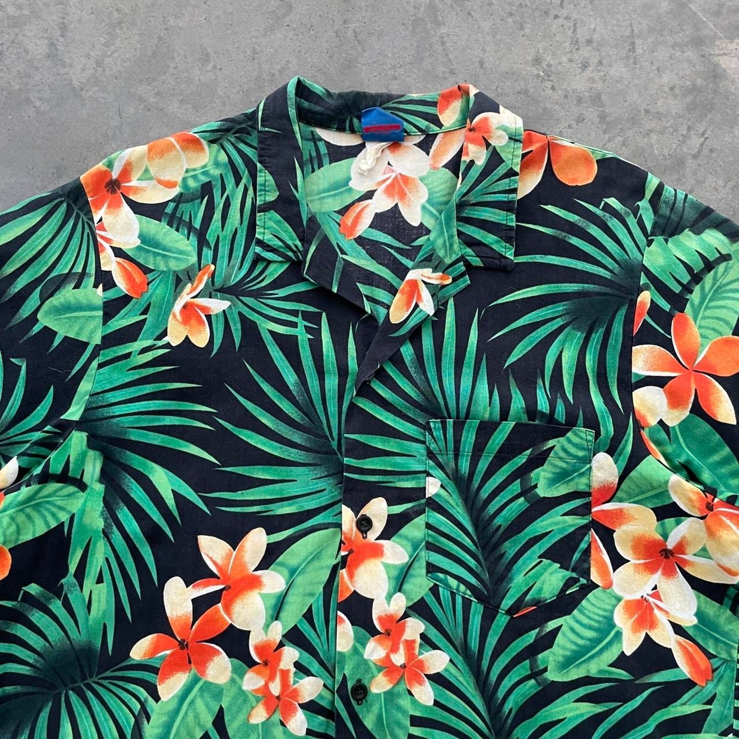 Vintage Ocean Pacific Black Hawaiian Shirt