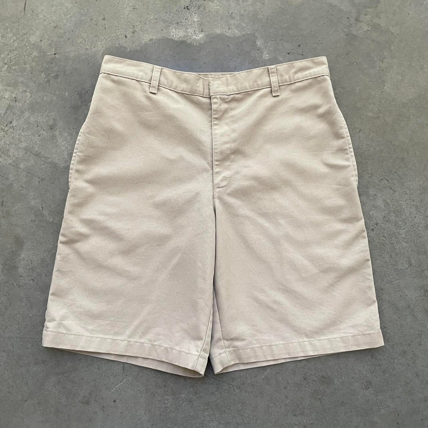 Vintage Khaki Flat Front Work Shorts