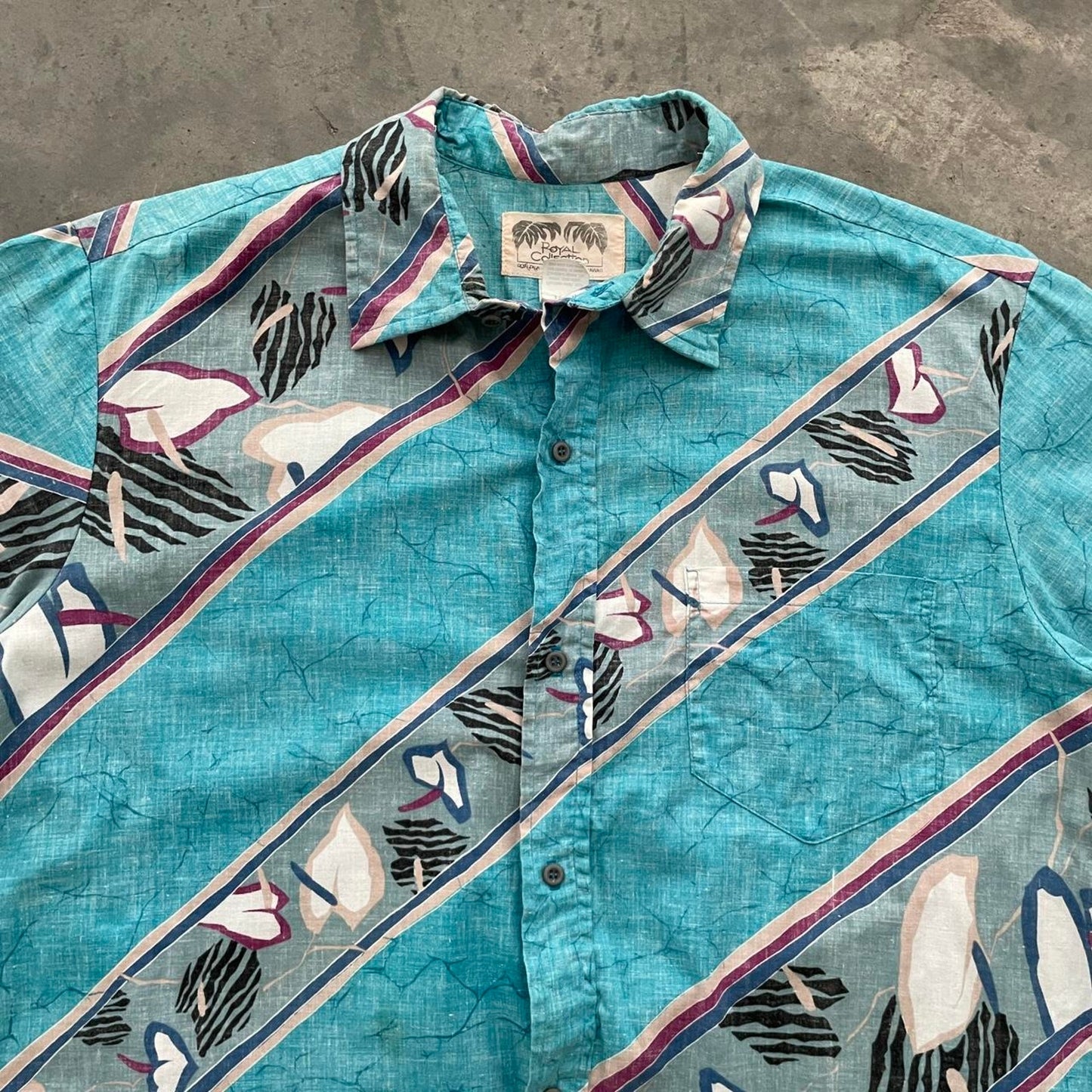 Vintage Royal Collection Light Blue Hawaiian Shirt