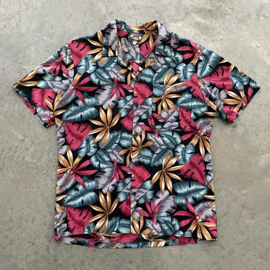 Vintage 90s Hawaii Blues Black Hawaiian Shirts