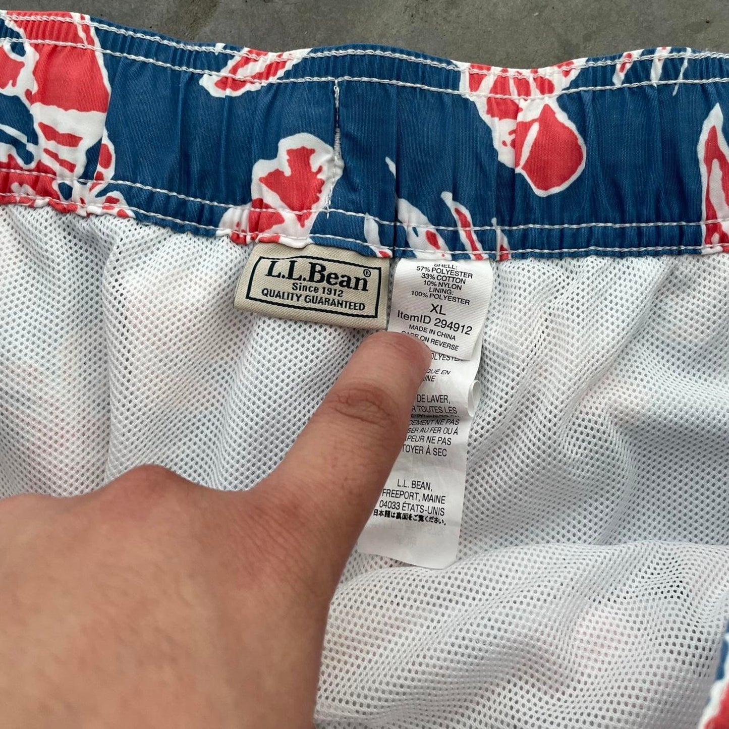 L.L.Bean Blue Lobster Swim Trunks