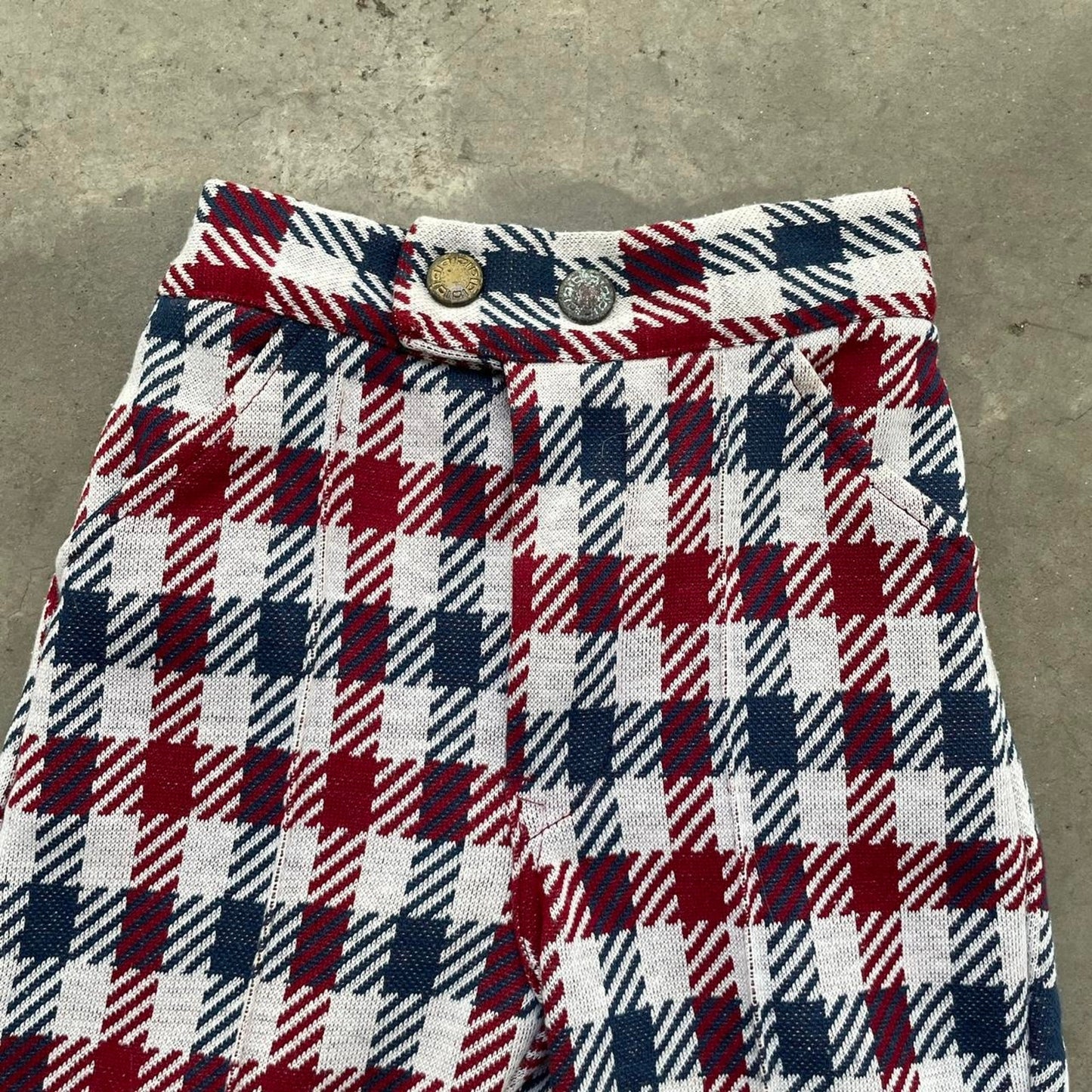 Kids Vintage 60s Checkered Flared Pants