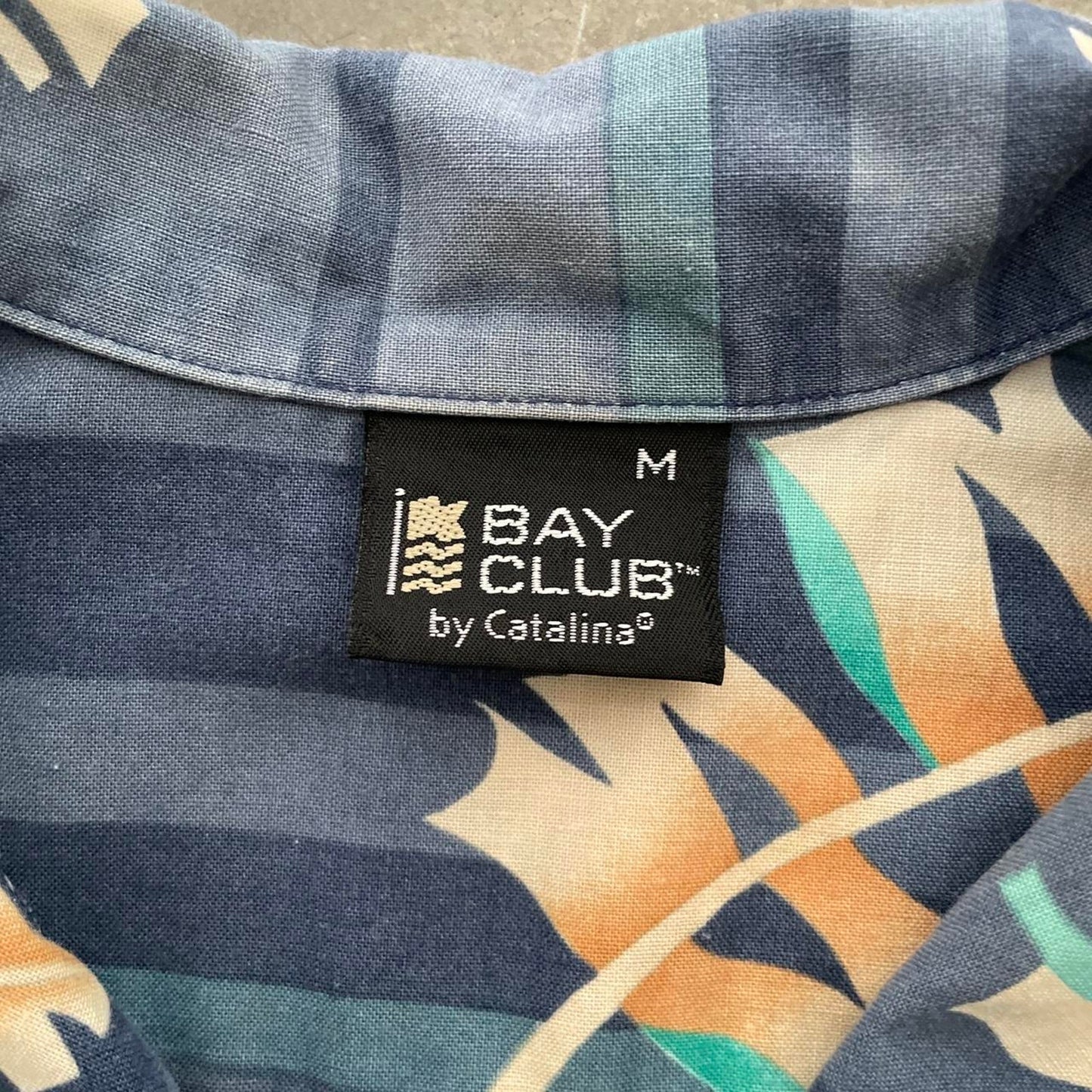 Vintage Bay Club Blue Tropical Hawaiian Shirt