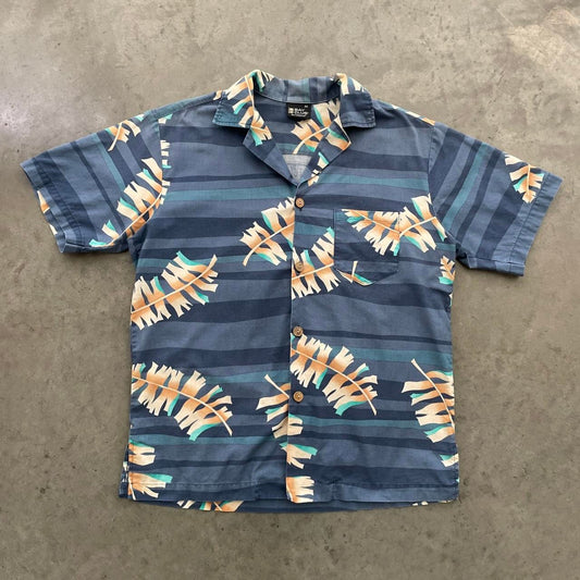 Vintage Bay Club Blue Tropical Hawaiian Shirt