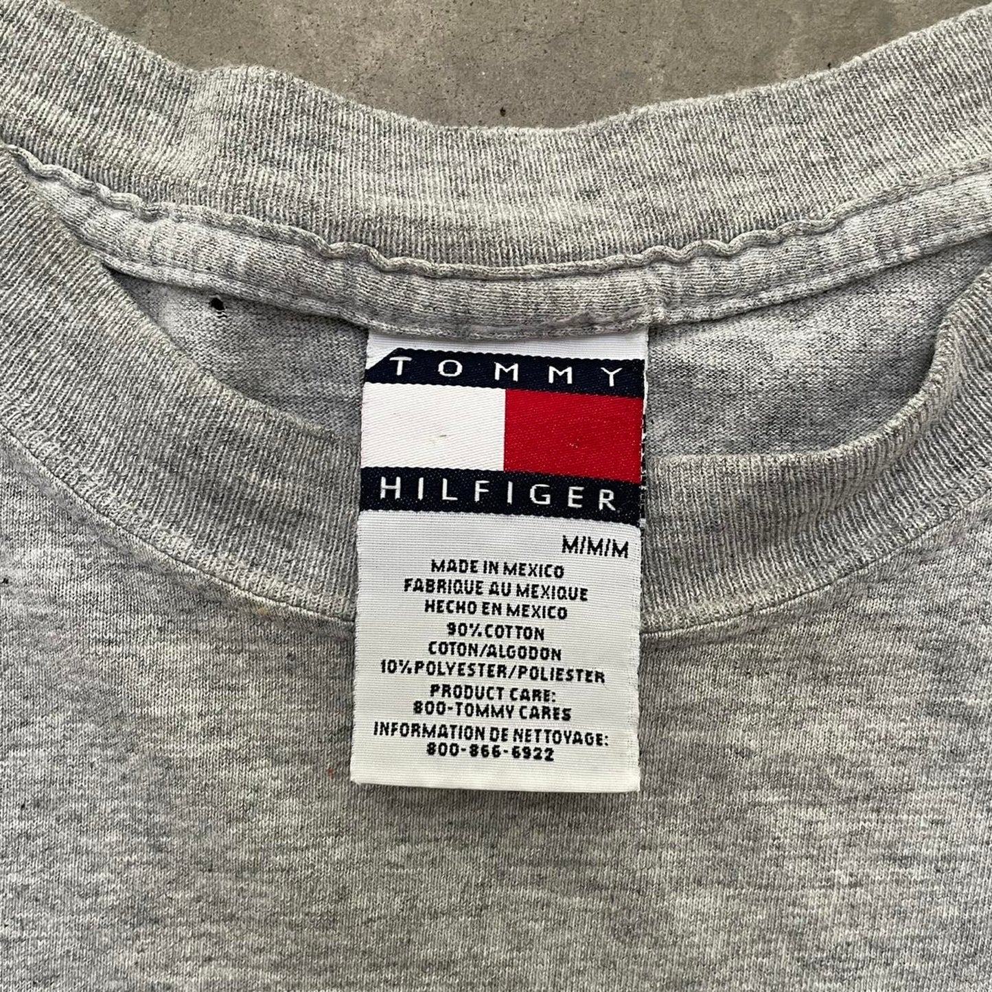 Vintage Tommy Hilfiger Grey Spell-out Logo T-shirt