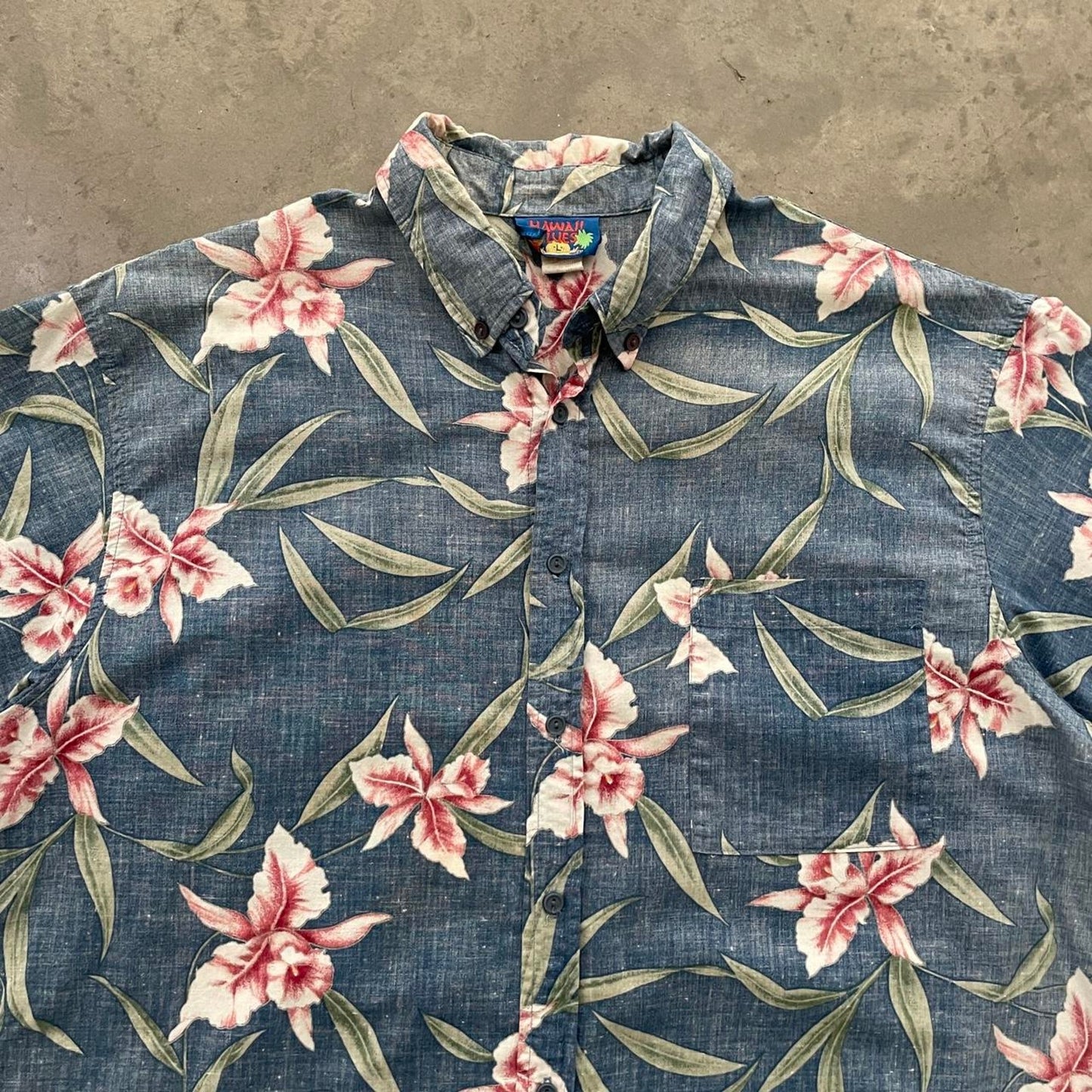 Vintage Hawaii Blues Navy Floral Hawaiian Shirt