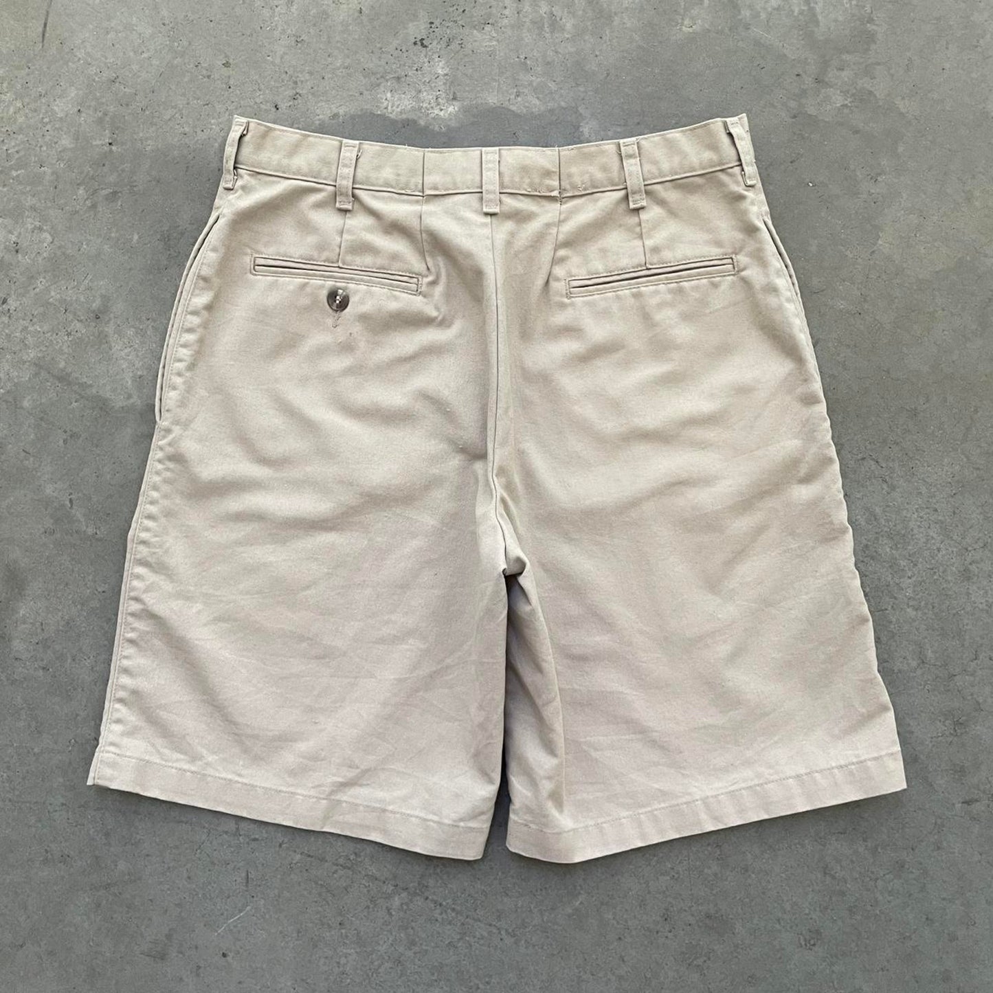 Vintage Khaki Flat Front Work Shorts