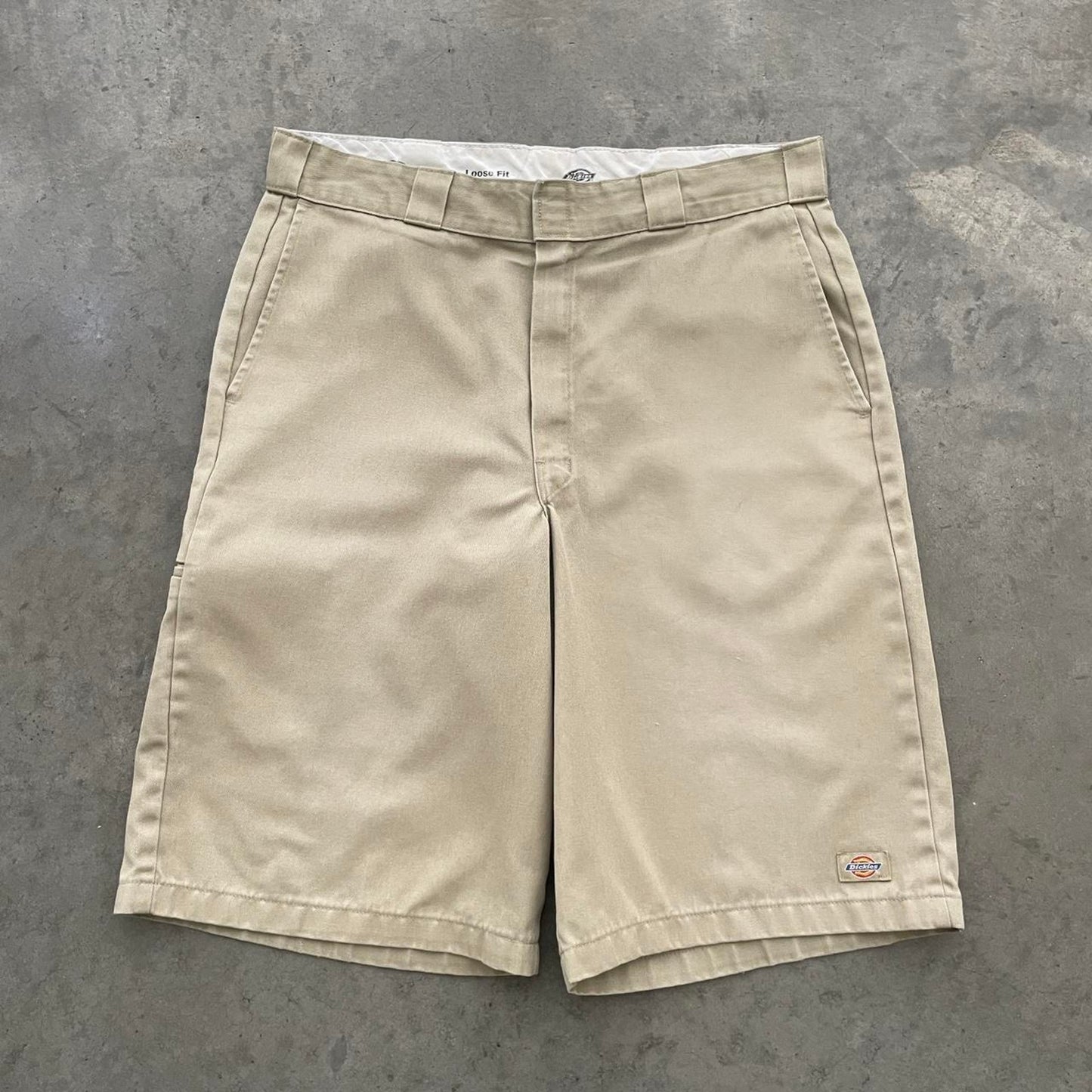 Dickies Khaki Flat Front Work Shorts