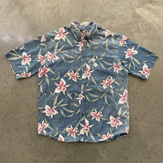 Vintage Hawaii Blues Navy Floral Hawaiian Shirt