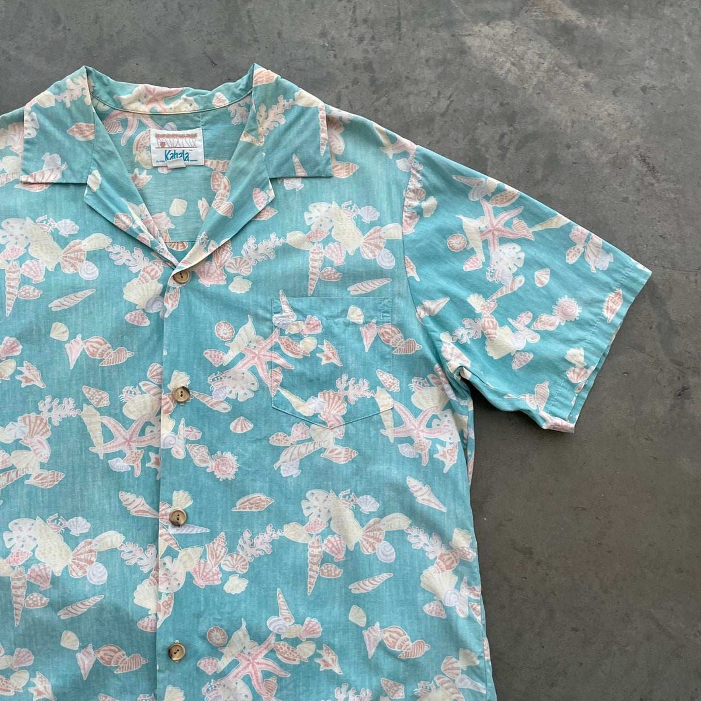 Vintage 90s Kahala Light Blue Hawaiian Shirts