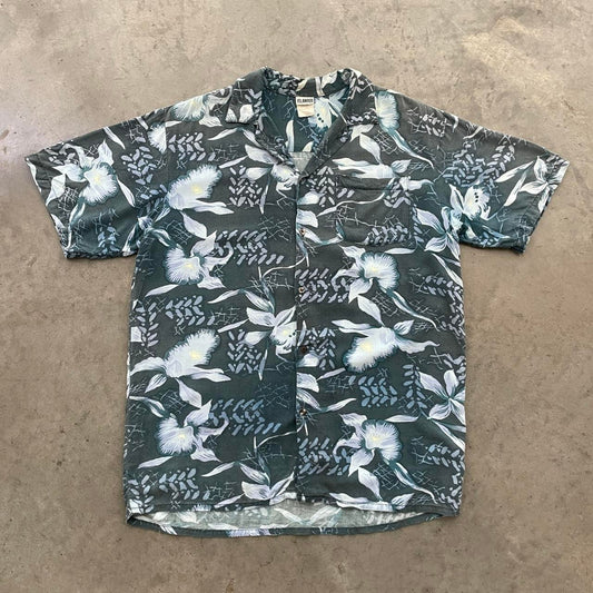 Vintage Islander Grey Floral Hawaiian Shirt