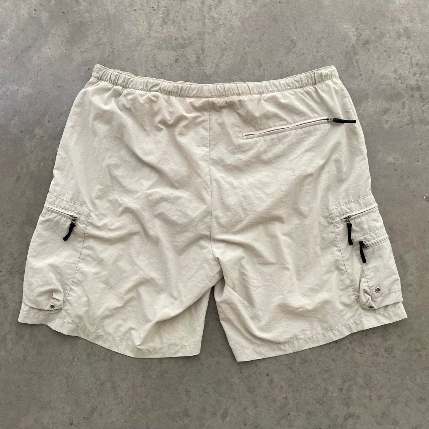 Vintage Cream Nylon Cargo Shorts