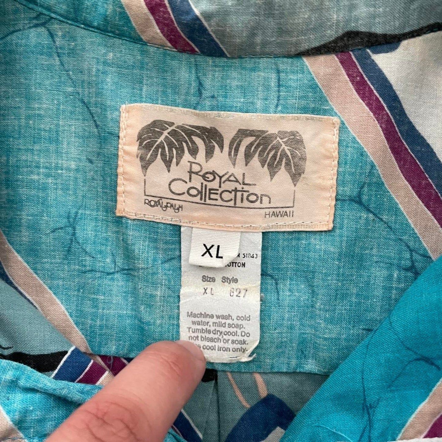 Vintage Royal Collection Light Blue Hawaiian Shirt