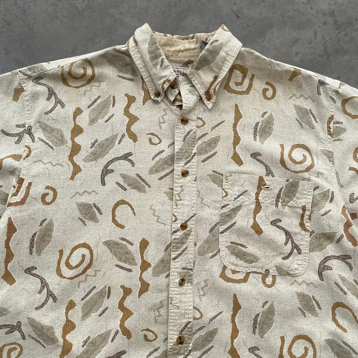 Vintage Bugle Boy Company Beige Patterned Shirt