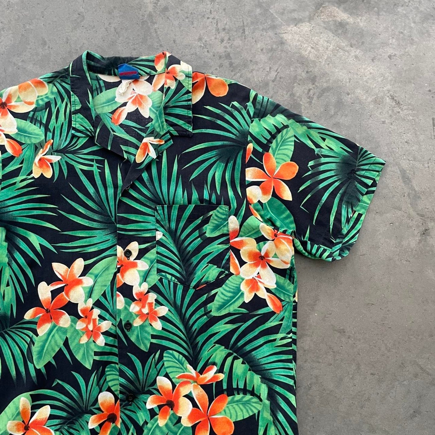 Vintage Ocean Pacific Black Hawaiian Shirt