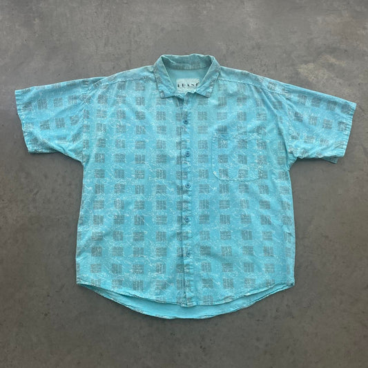 Vintage Frank Light Blue Patterned Button Up Shirt