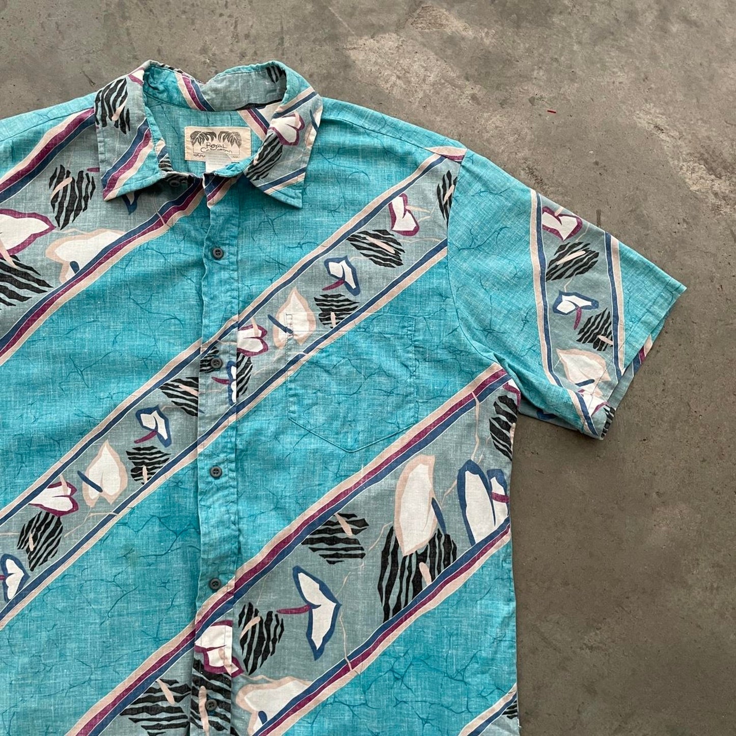 Vintage Royal Collection Light Blue Hawaiian Shirt