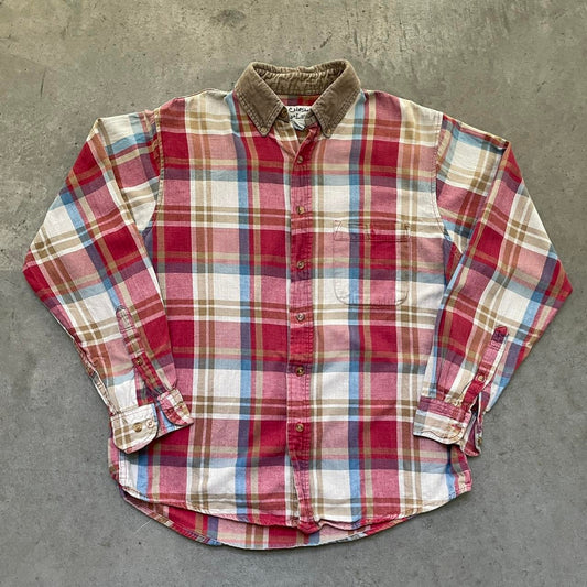 Vintage Greatland Plaid Corduroy Collar Flannel Shirt