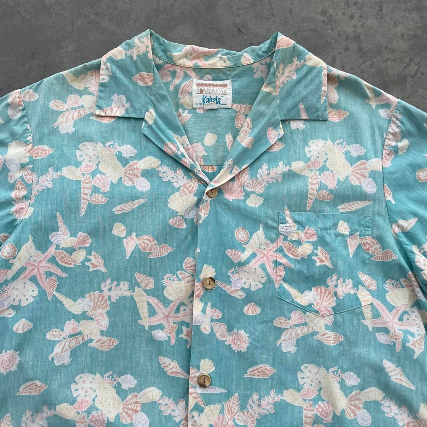 Vintage 90s Kahala Light Blue Hawaiian Shirts