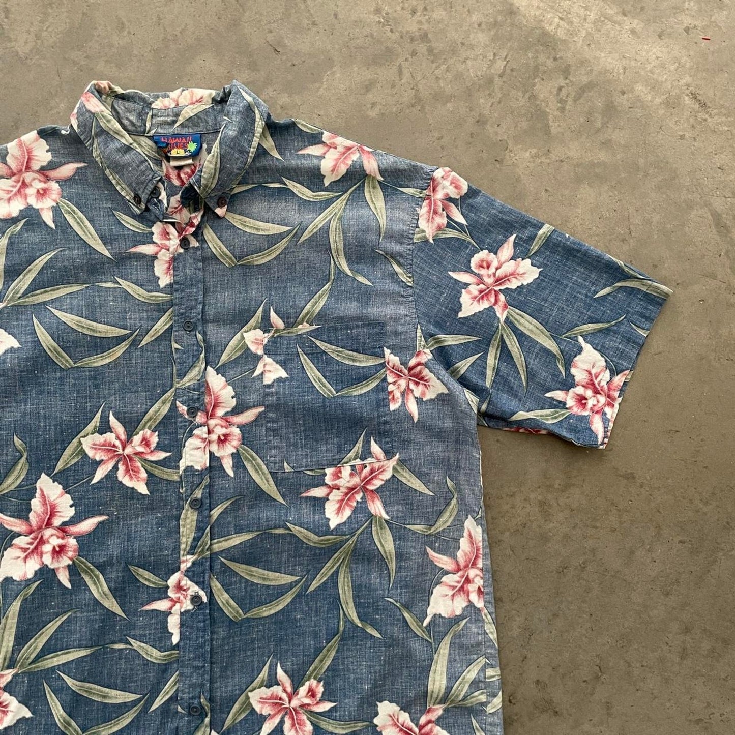 Vintage Hawaii Blues Navy Floral Hawaiian Shirt