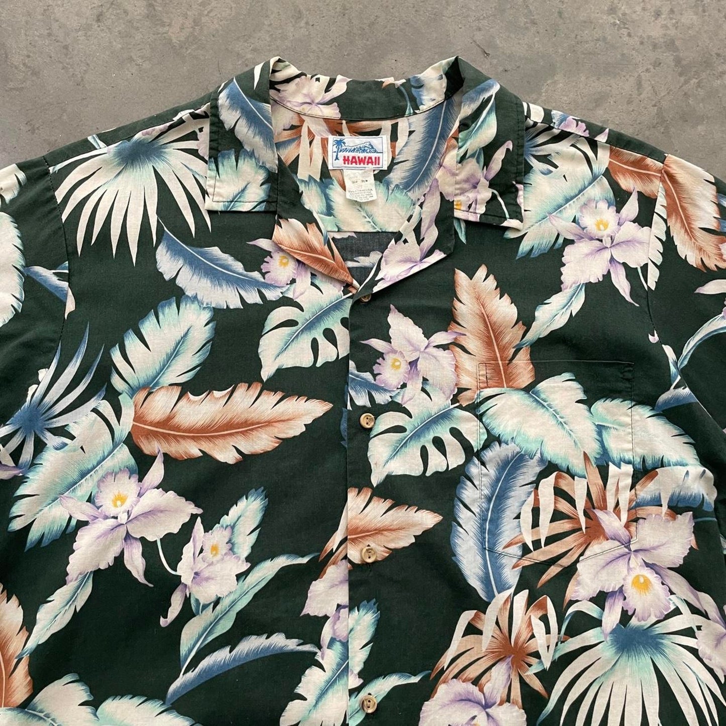 Vintage Hawaii Black Floral Hawaiian Shirt