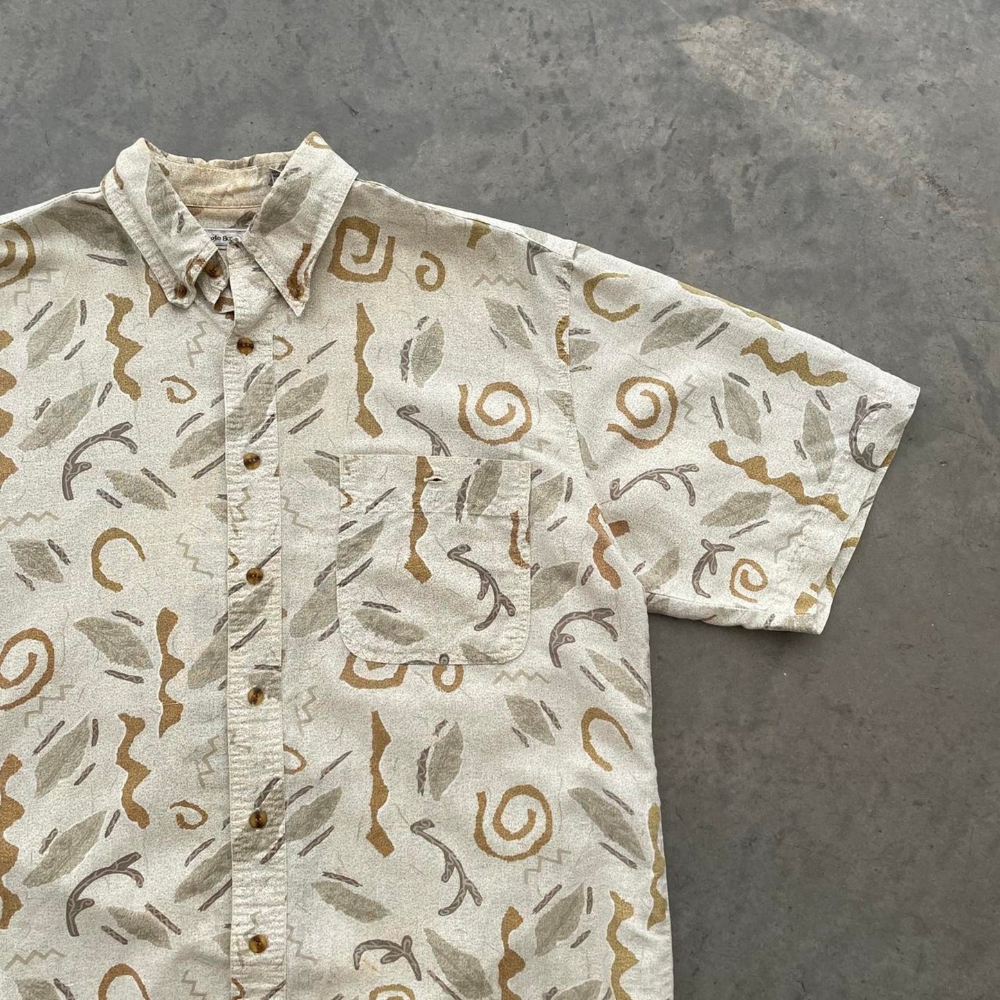 Vintage Bugle Boy Company Beige Patterned Shirt