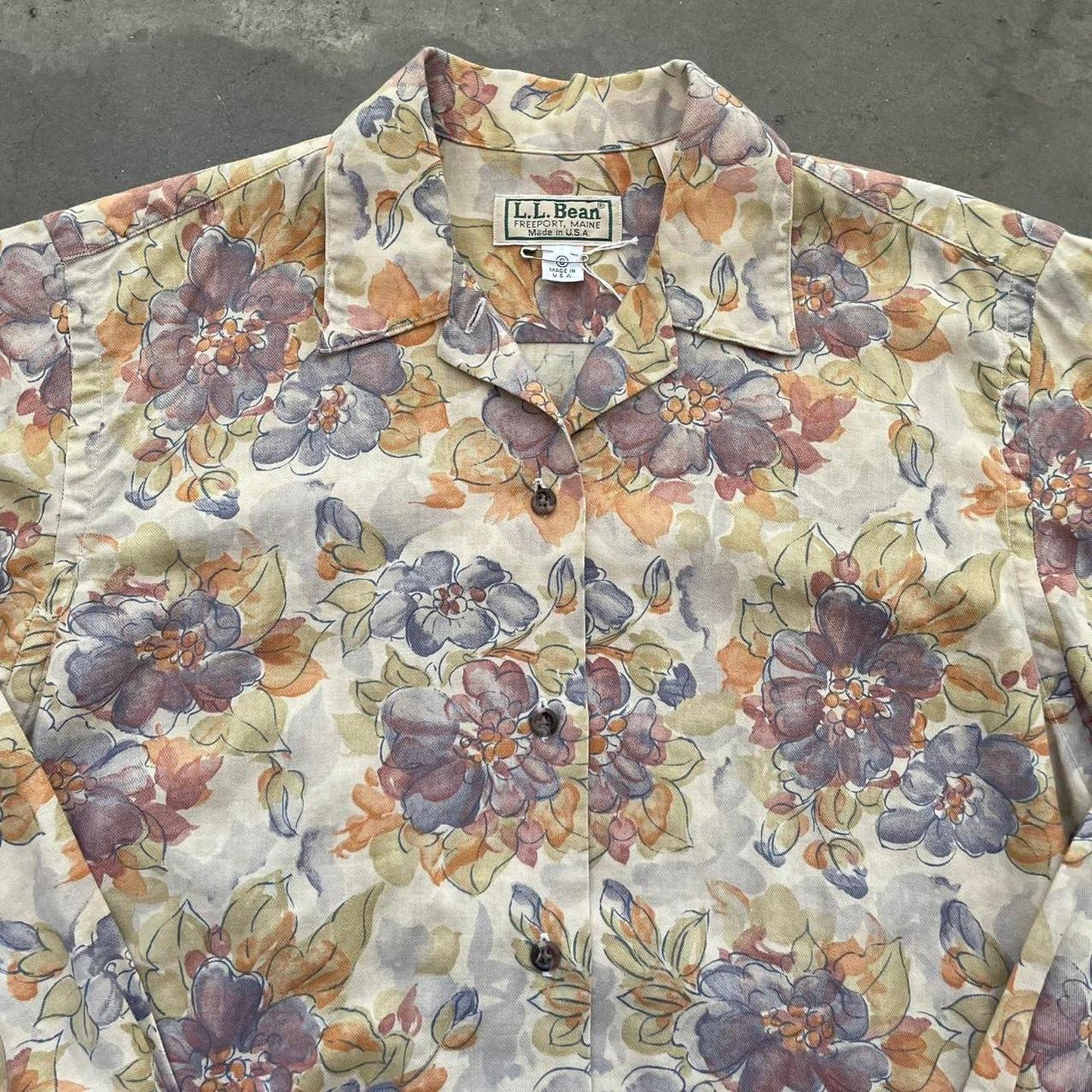 Vintage L.L.Bean Floral Long Sleeve Shirt