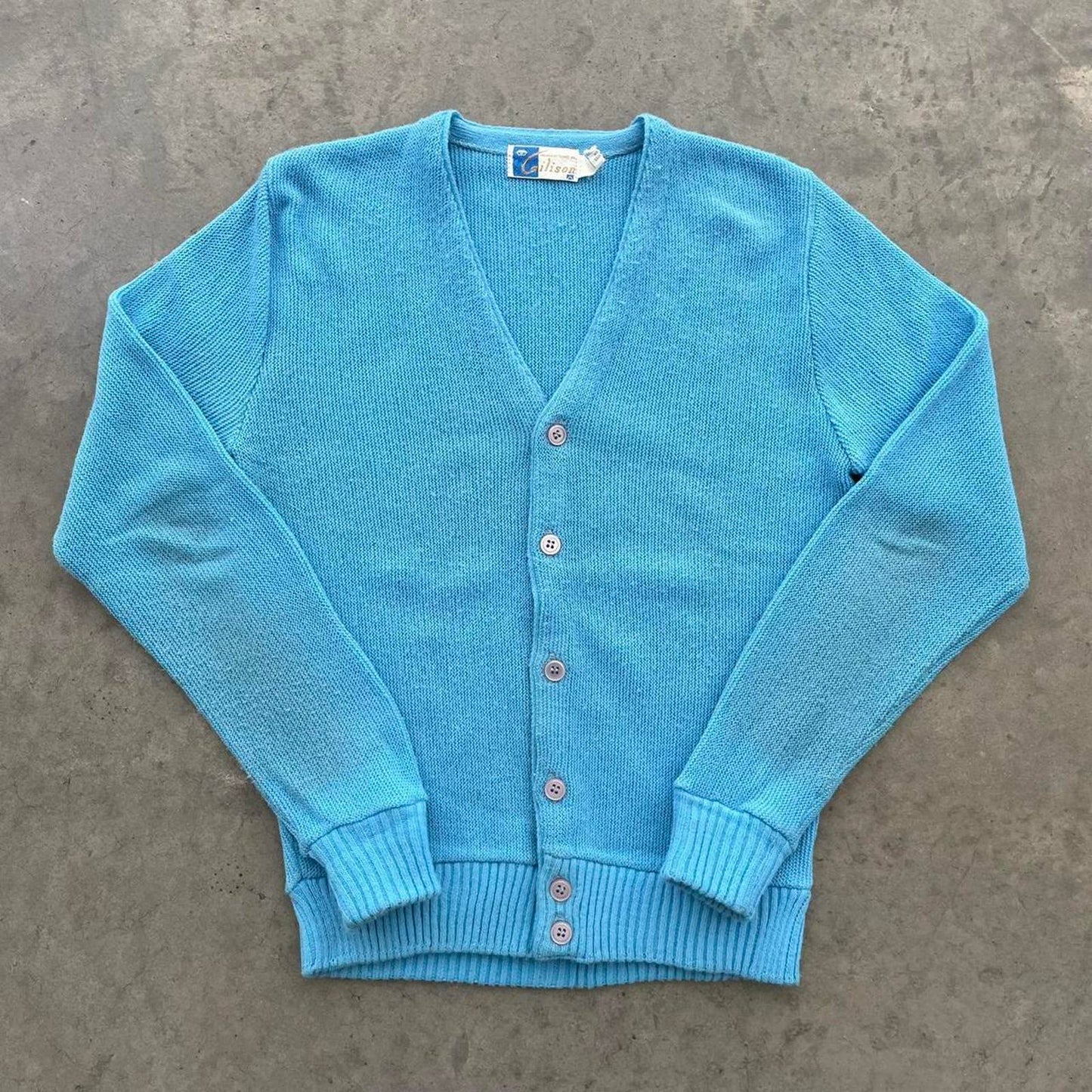 Vintage 80s Light Blue Cardigan Sweater