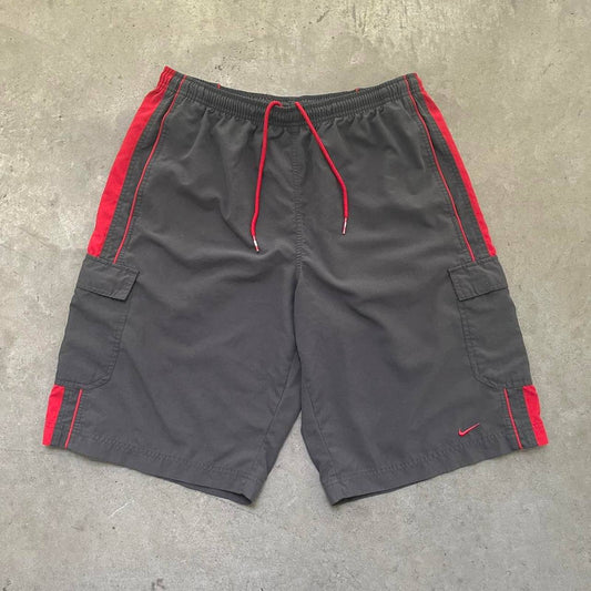 Nike Charcoal/Red Swim Shorts