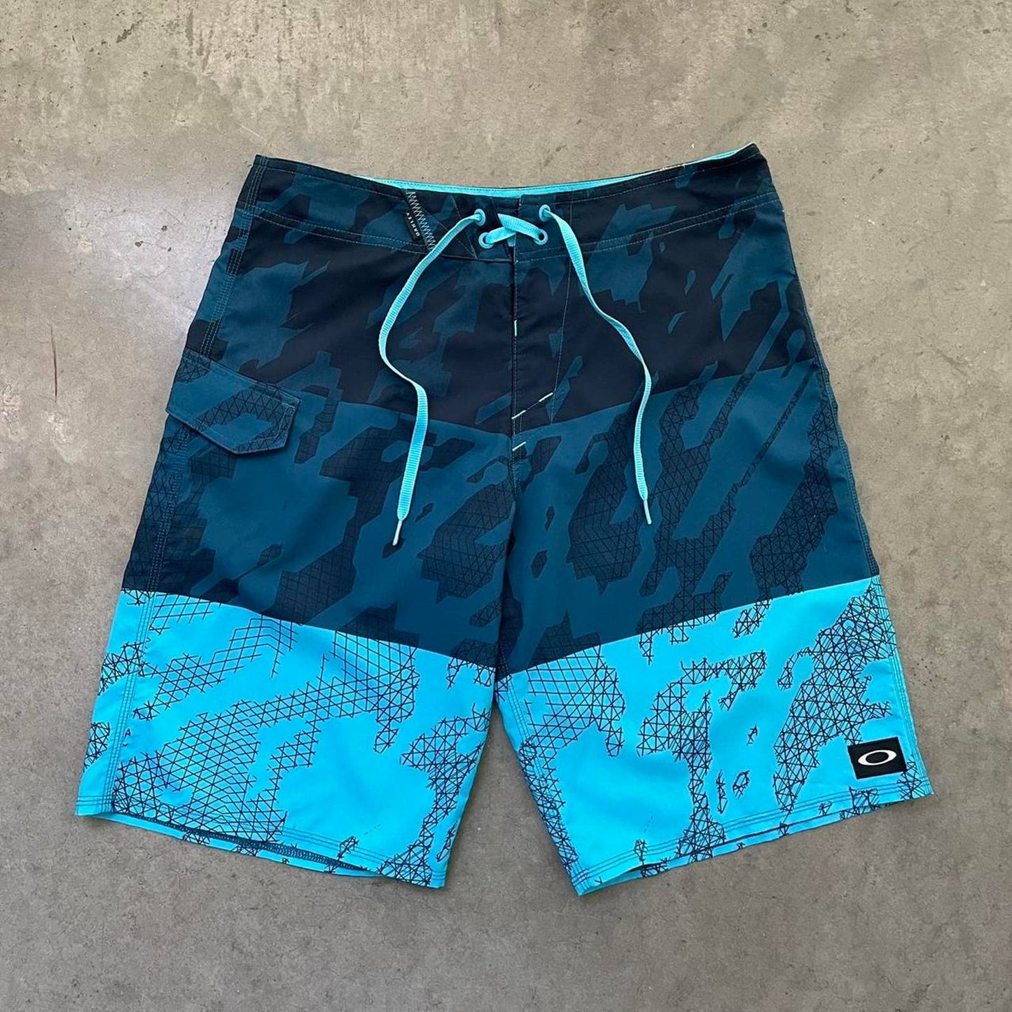 Oakley Blue Patterned Swim Shorts