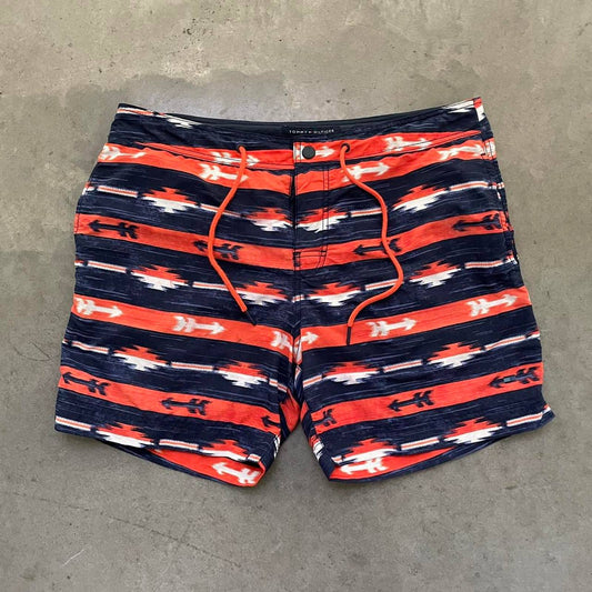 Tommy Hilfiger Navy/Orange Pattern Swim Shorts