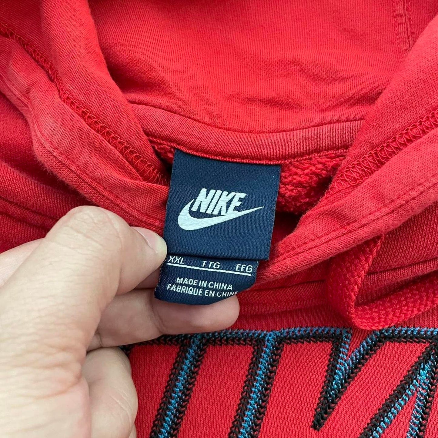 Nike Red Distressed Hoodie