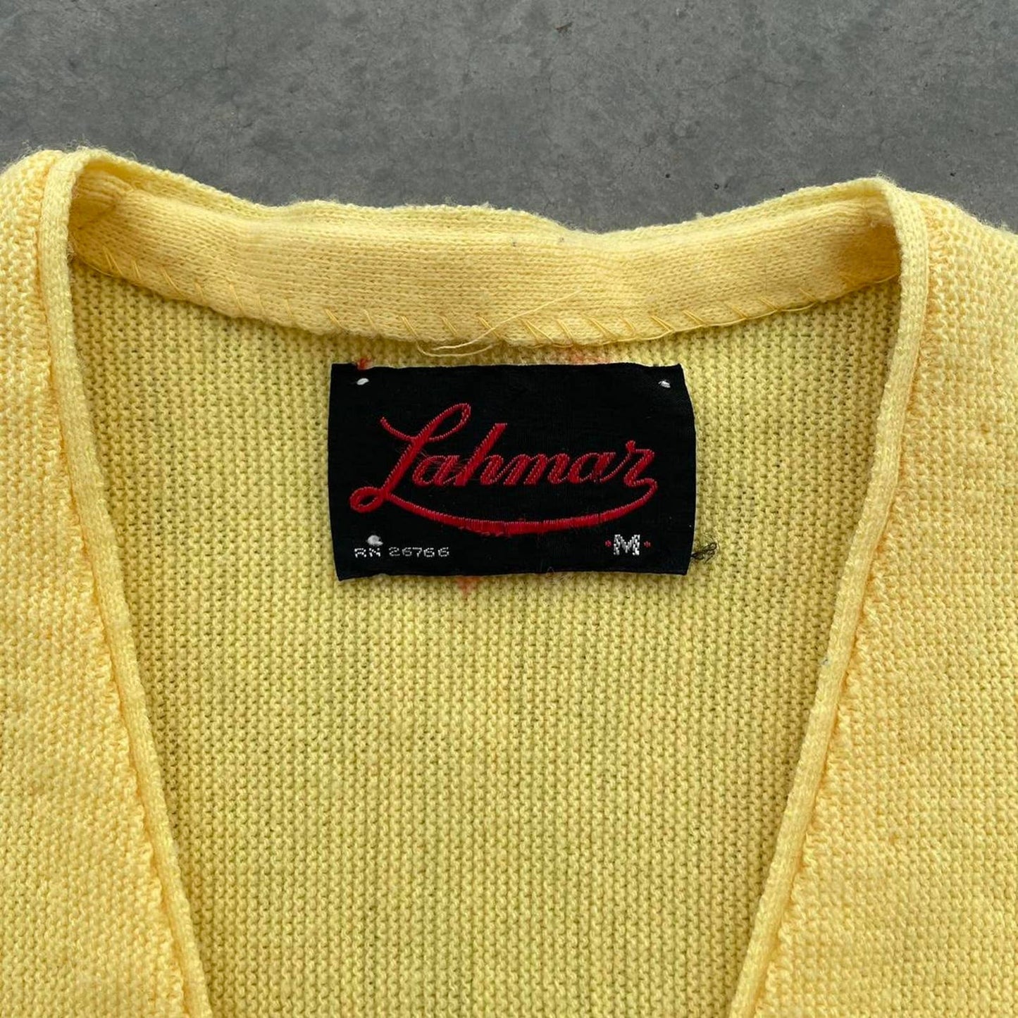 Vintage 80s Pastel Yellow Cardigan Sweater