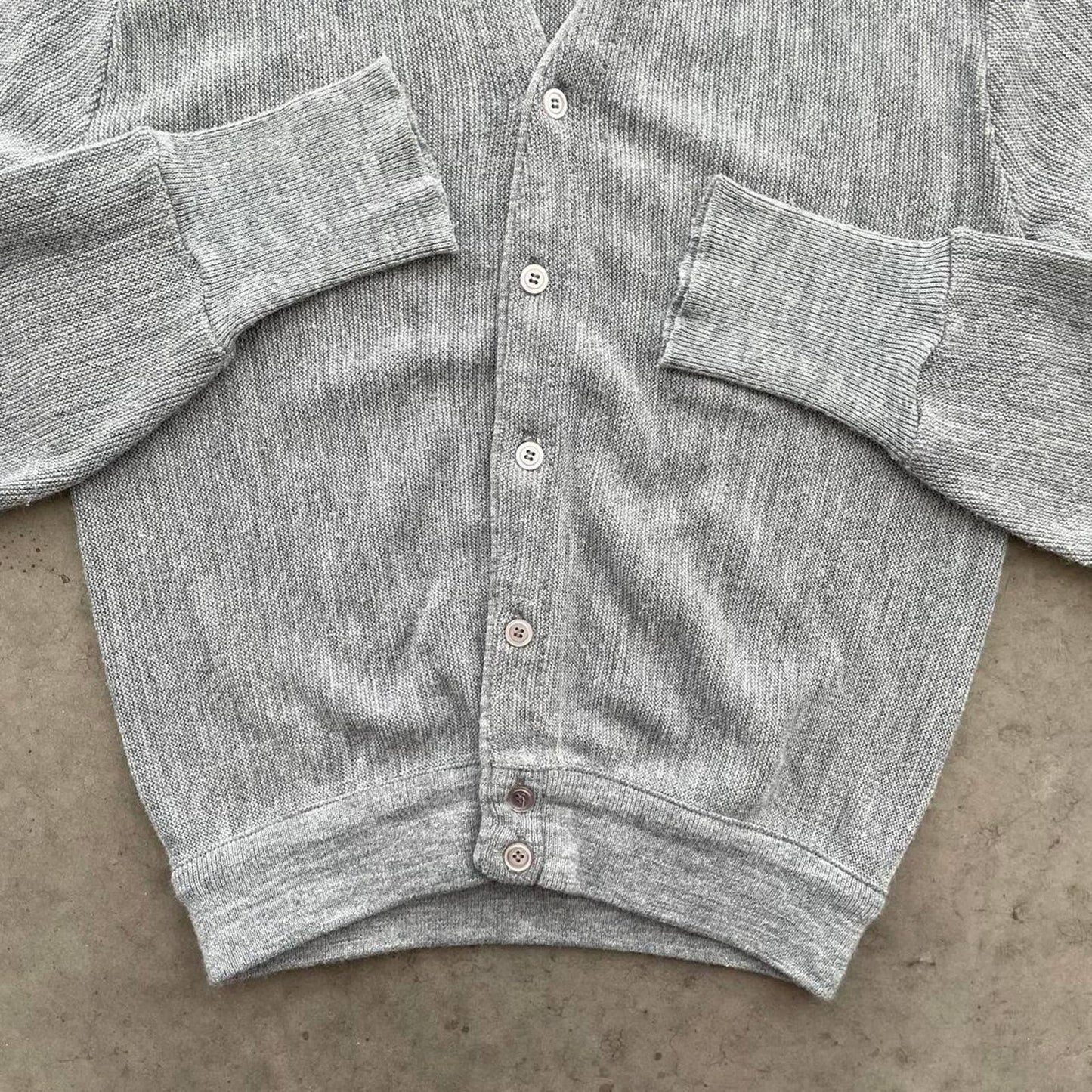 Vintage 80s Heather Grey Cardigan Sweater