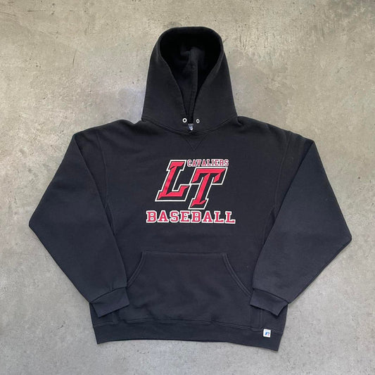 Vintage “Lake Travis Baseball” Black Russell Athletic Hoodie