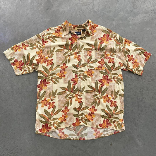 Vintage Cream Floral Hawaiian Shirt