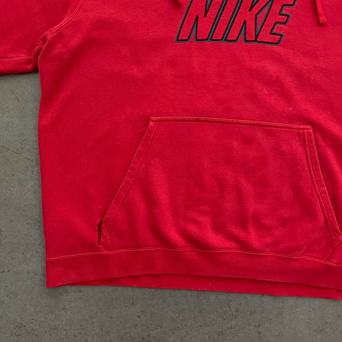 Nike Red Distressed Hoodie